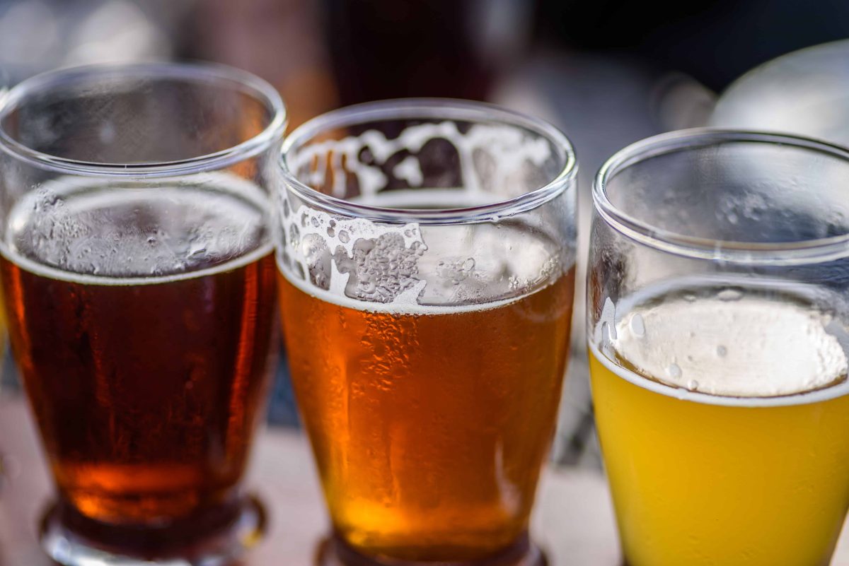 Beer flight at brewery taproom, the first sensory moment that tests brand positioning