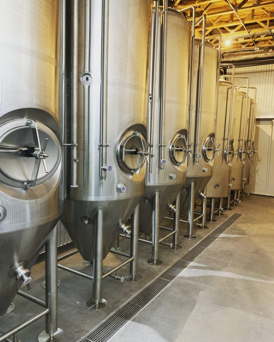 Brewery tank lineup used for equipment specification planning