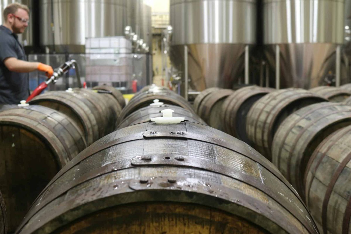 Brewery product story and barrel aging visuals used for brand positioning