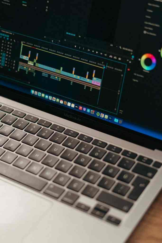 macbook air laptop with editing software
